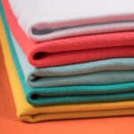 Colorful knitted fabrics in assortment