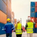 Logistics supply chain management and international goods import-export concept .