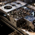 Closeup detail of the sheet metal manufacturing in facotry